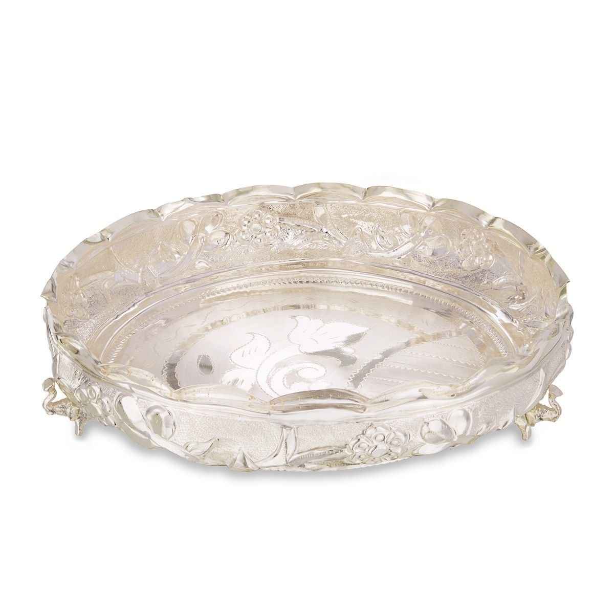 Silver Napthatu Pooja Plate